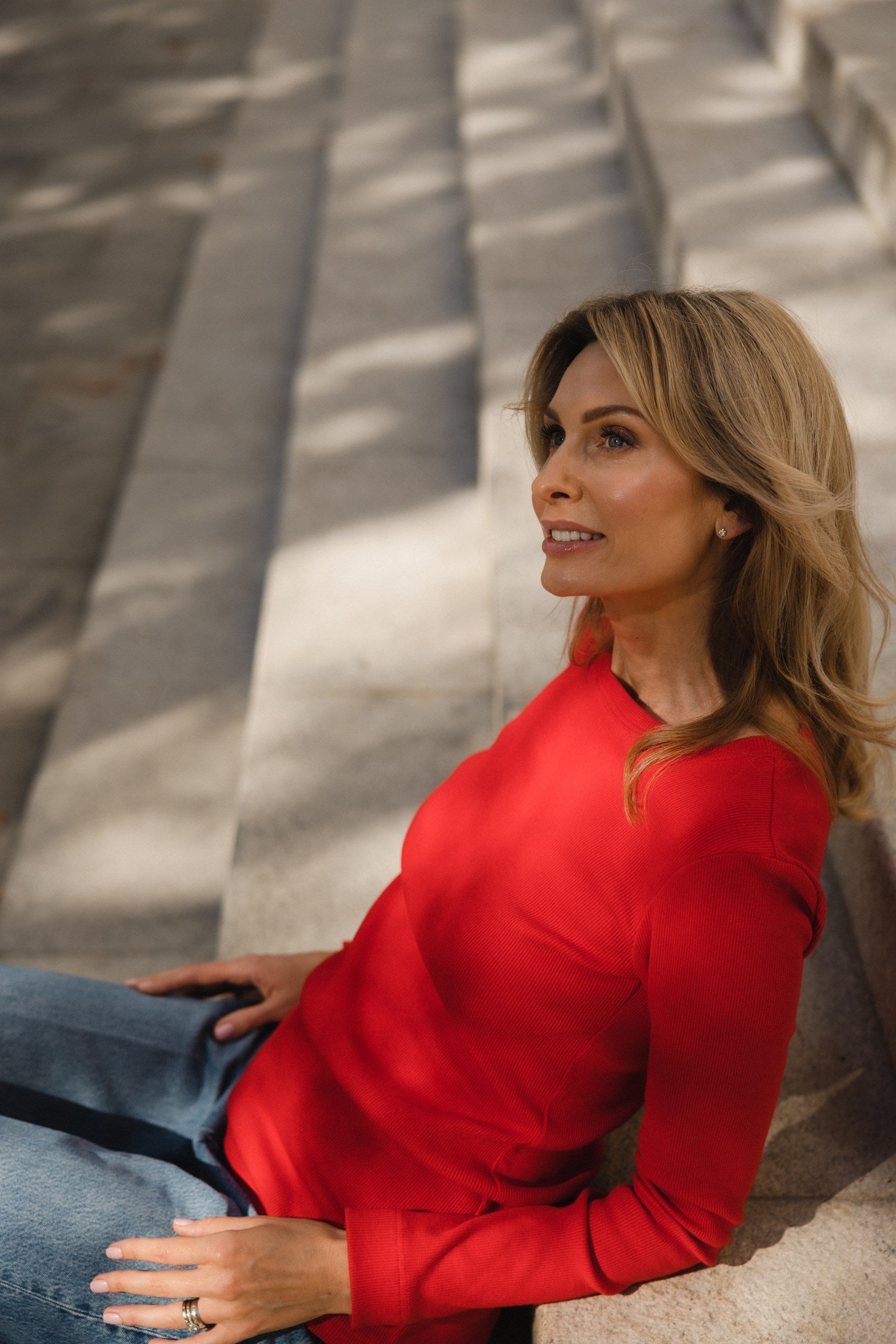 Palaidinė "Simplex" ilgomis rankovėmis - raudonos spalvos