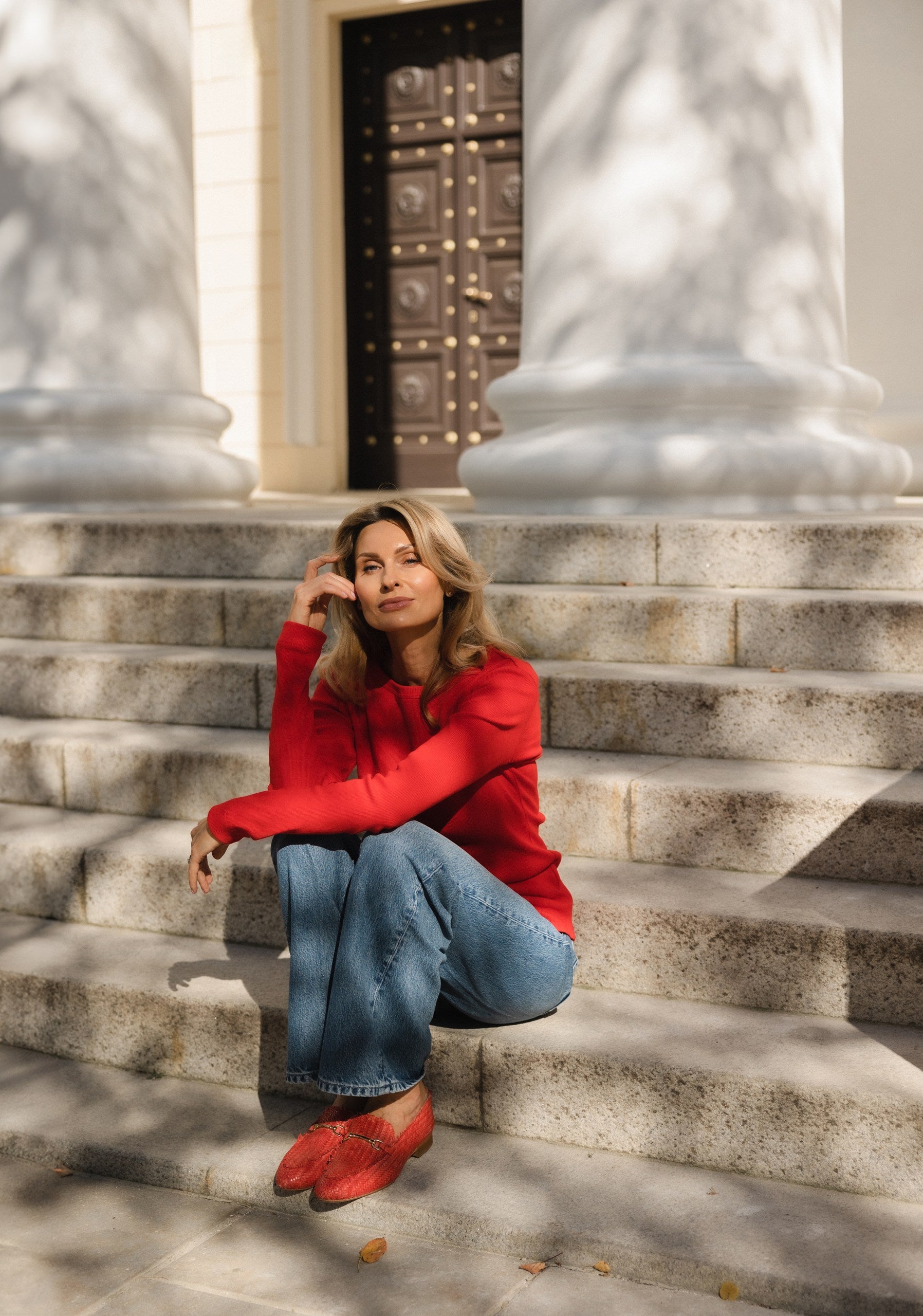 Palaidinė "Simplex" ilgomis rankovėmis - raudonos spalvos