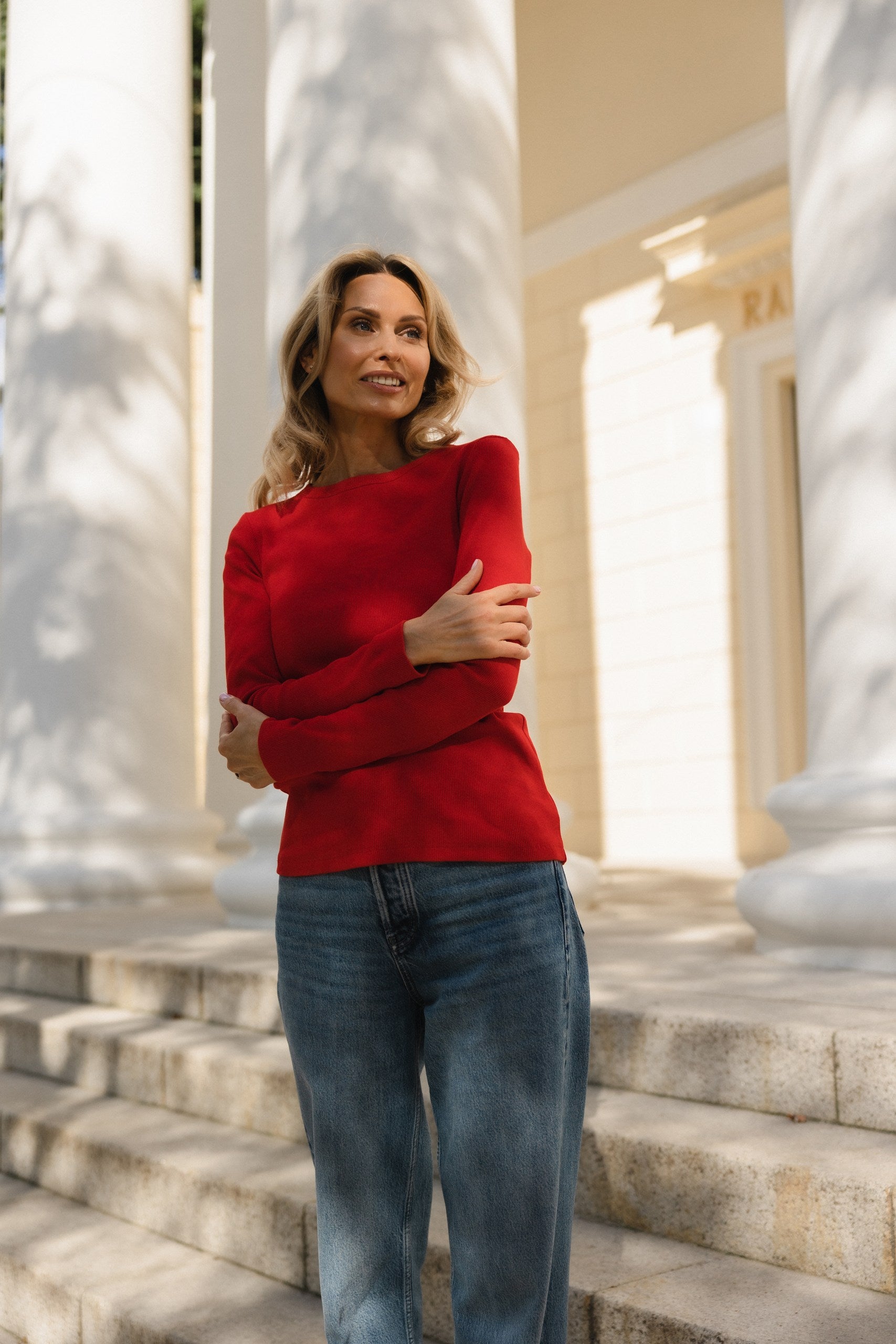 Palaidinė "Simplex" ilgomis rankovėmis - raudonos spalvos