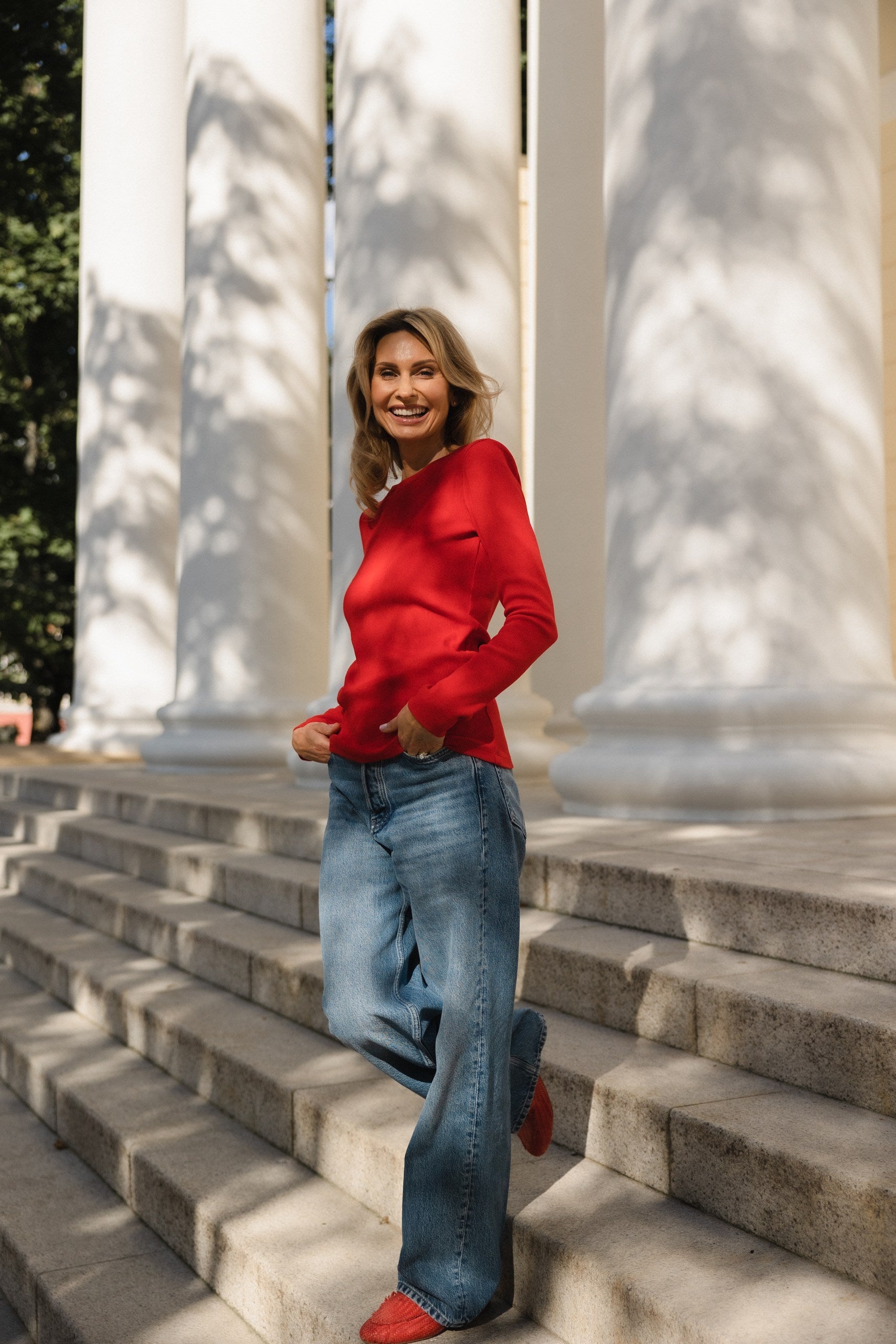 Palaidinė "Simplex" ilgomis rankovėmis - raudonos spalvos