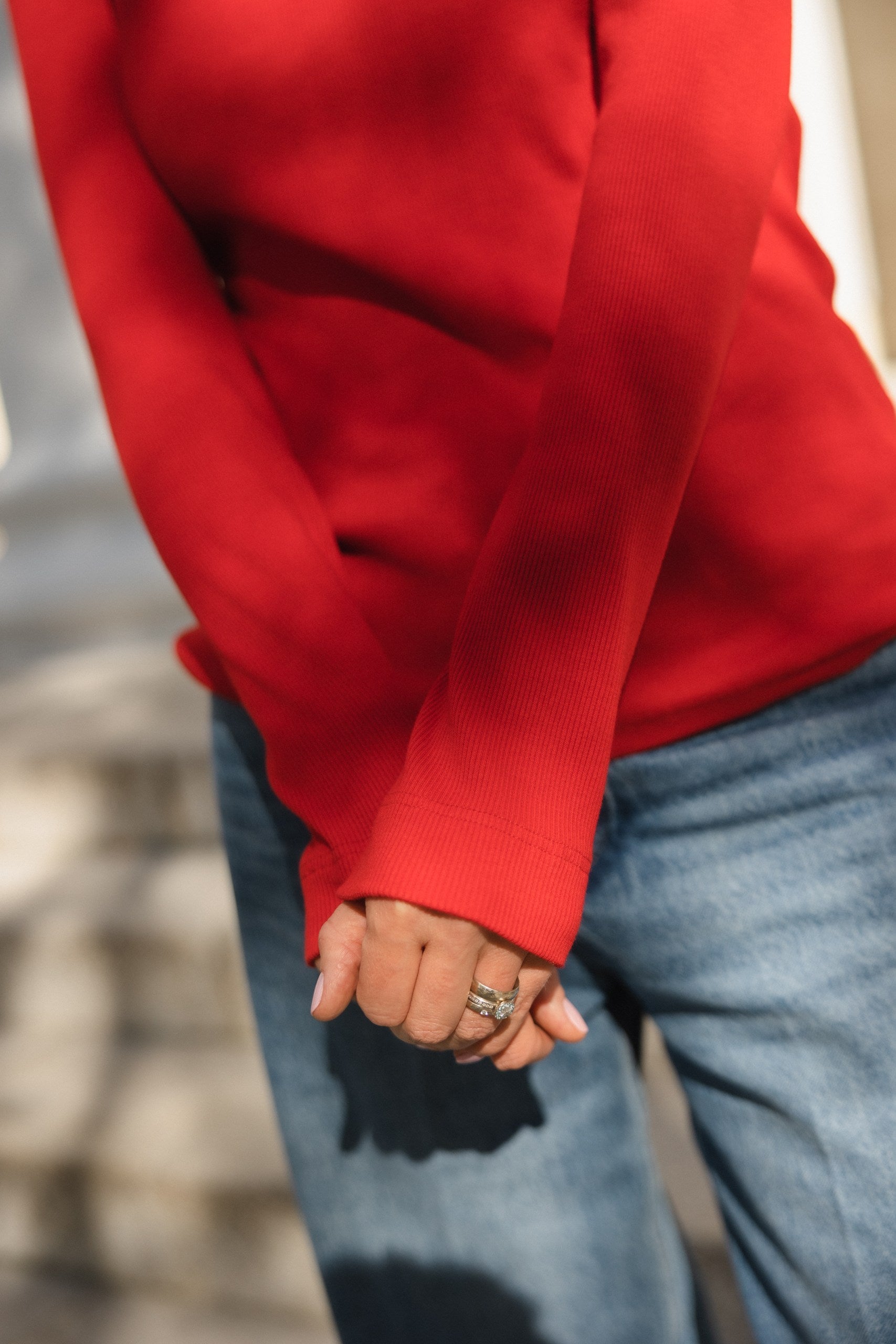 Palaidinė "Simplex" ilgomis rankovėmis - raudonos spalvos