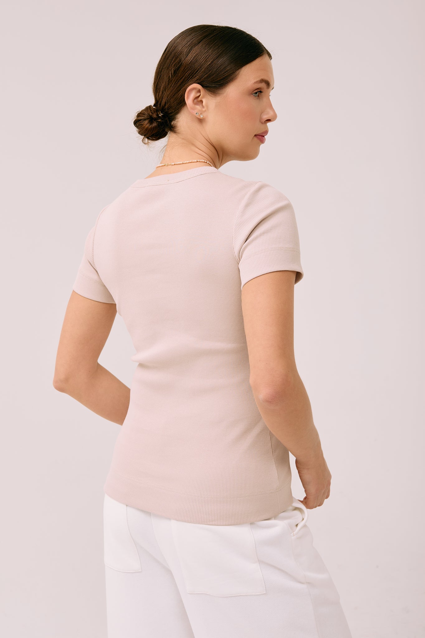 Palaidinė "Simplex" trumpomis rankovėmis - kreminės spalvos